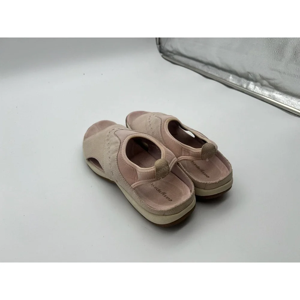 Easy Spirit Womens Blush Pink Leather Slingback Comfort Sandals Open Toe